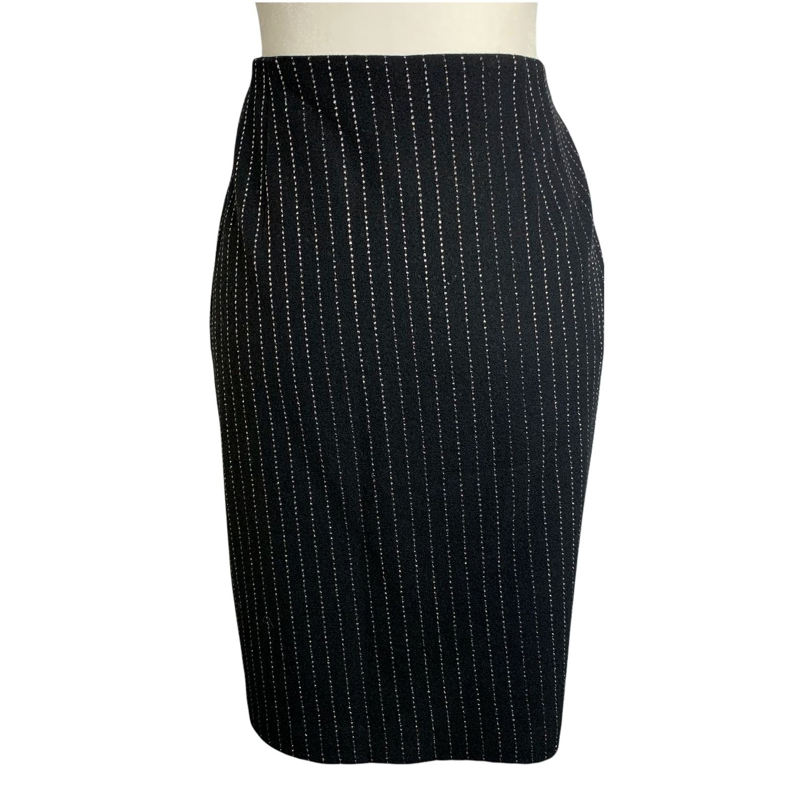 Vintage Ellen Tracy Wool Mini Pencil Skirt 12 Black Metallic - Etsy