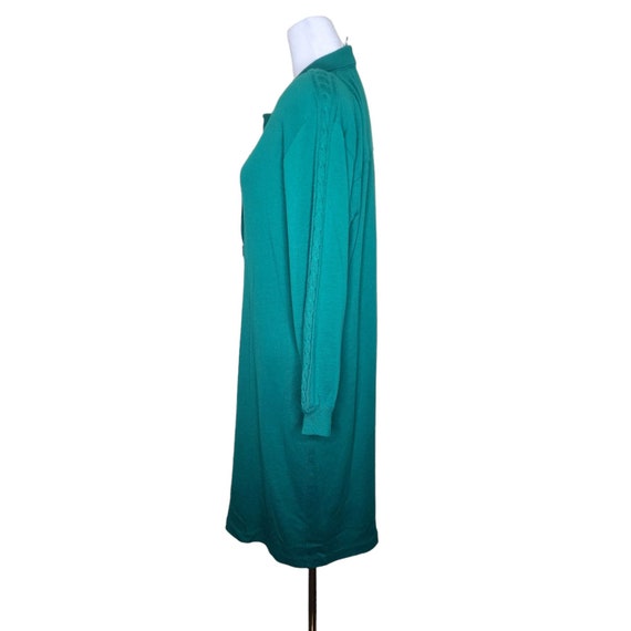 Vintage 80s Midi Long Sleeve Shirt Sweater Dress … - image 3