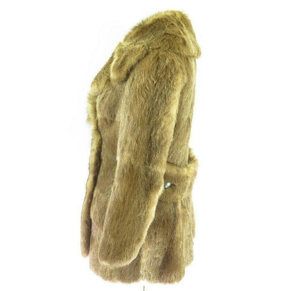 Vintage 90s Real Beaver Fur Coat S Brown Double B… - image 2