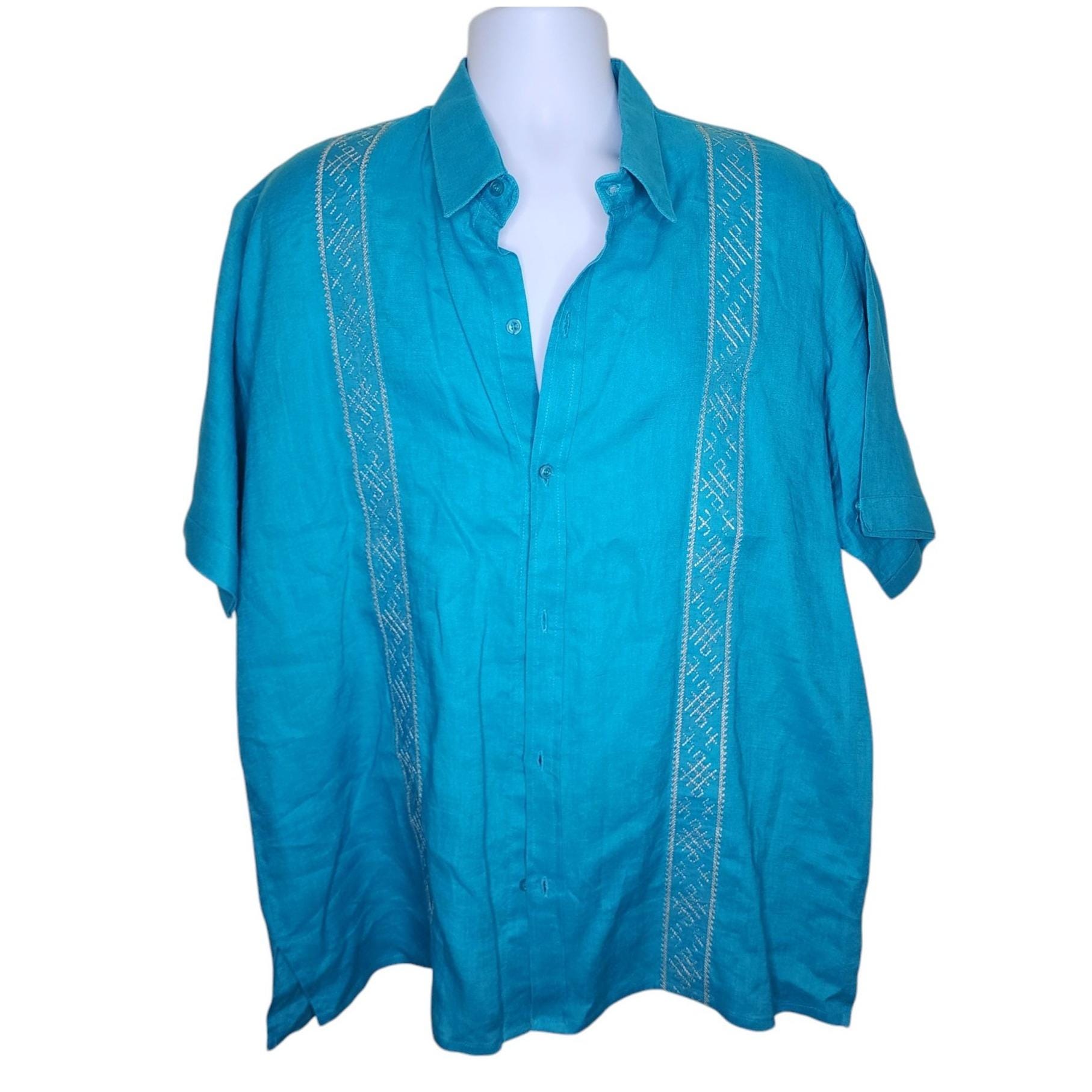 Vintage Guayaberas “MECHO EN MEXICO“ Camisa guayabera mexicana vintage bordada de manga corta para
