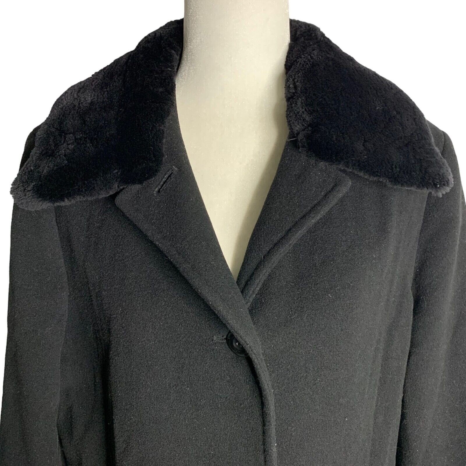 Manteau Hiver Longueur Bill Blass Cachemire Mélangé - Taille L - Noir - Occasion Très Bon état