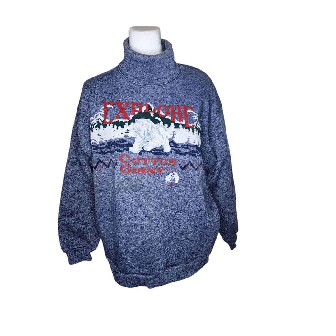 Vintage Cotton Ginny 80s Polar Bear Turtleneck Sweatshirt Womens