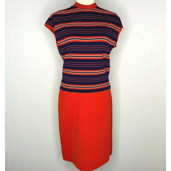 Vintage 60s Mod Dorce LeRoy Knitwear Set M Red Ja… - image 7