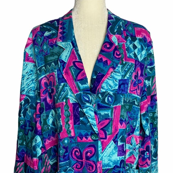 Vintage 90s Rampage Oversized Blazer Jacket M Blu… - image 1