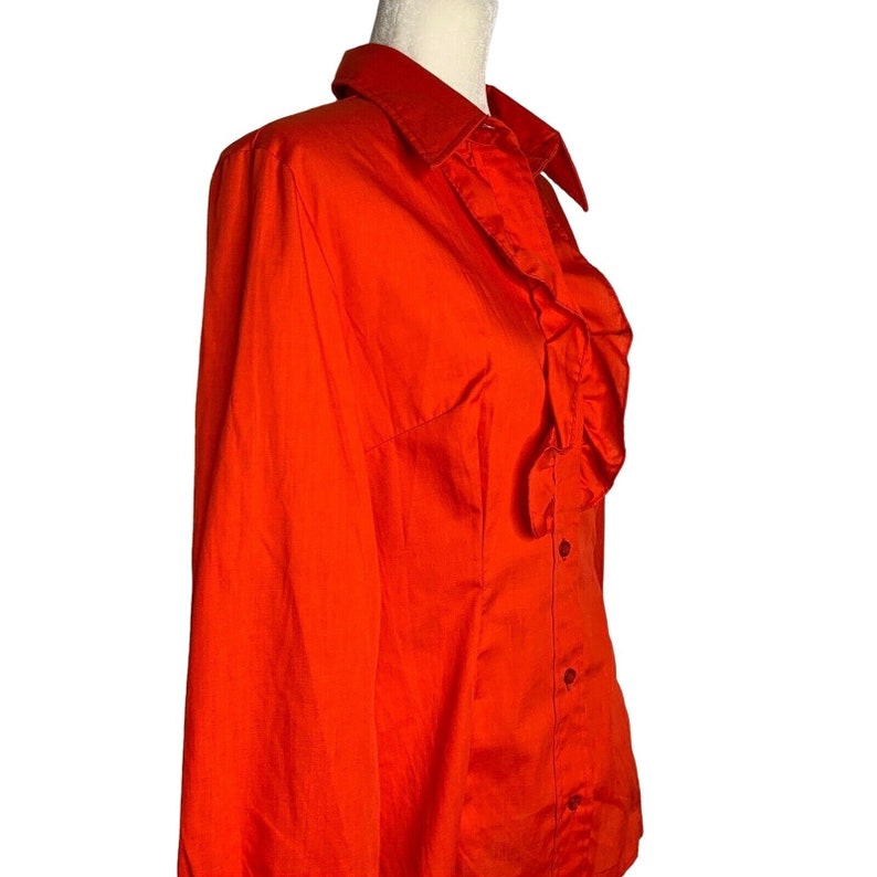 Vintage Ranch Rags Western Tuxedo Shirt 15/16 Red Ruffle Button up One ...