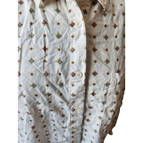 Vintage 80s Gitano Off White Button Up Shirt Size… - image 2