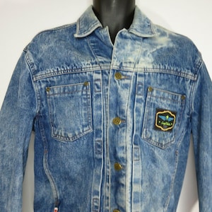 Vintage 80er Sergio Valente Herren Jean Jean Jeans Trucker Jacke Acid Wash