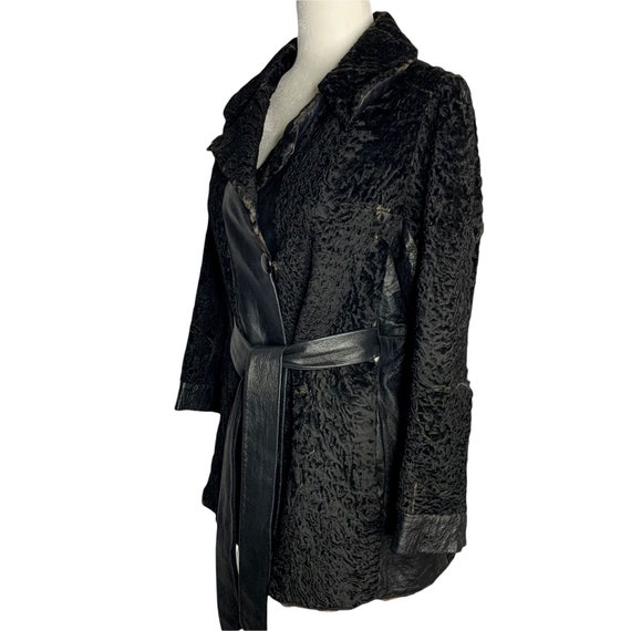 Vintage 50s Persian Curly Lamb Fur Coat S Black L… - image 7