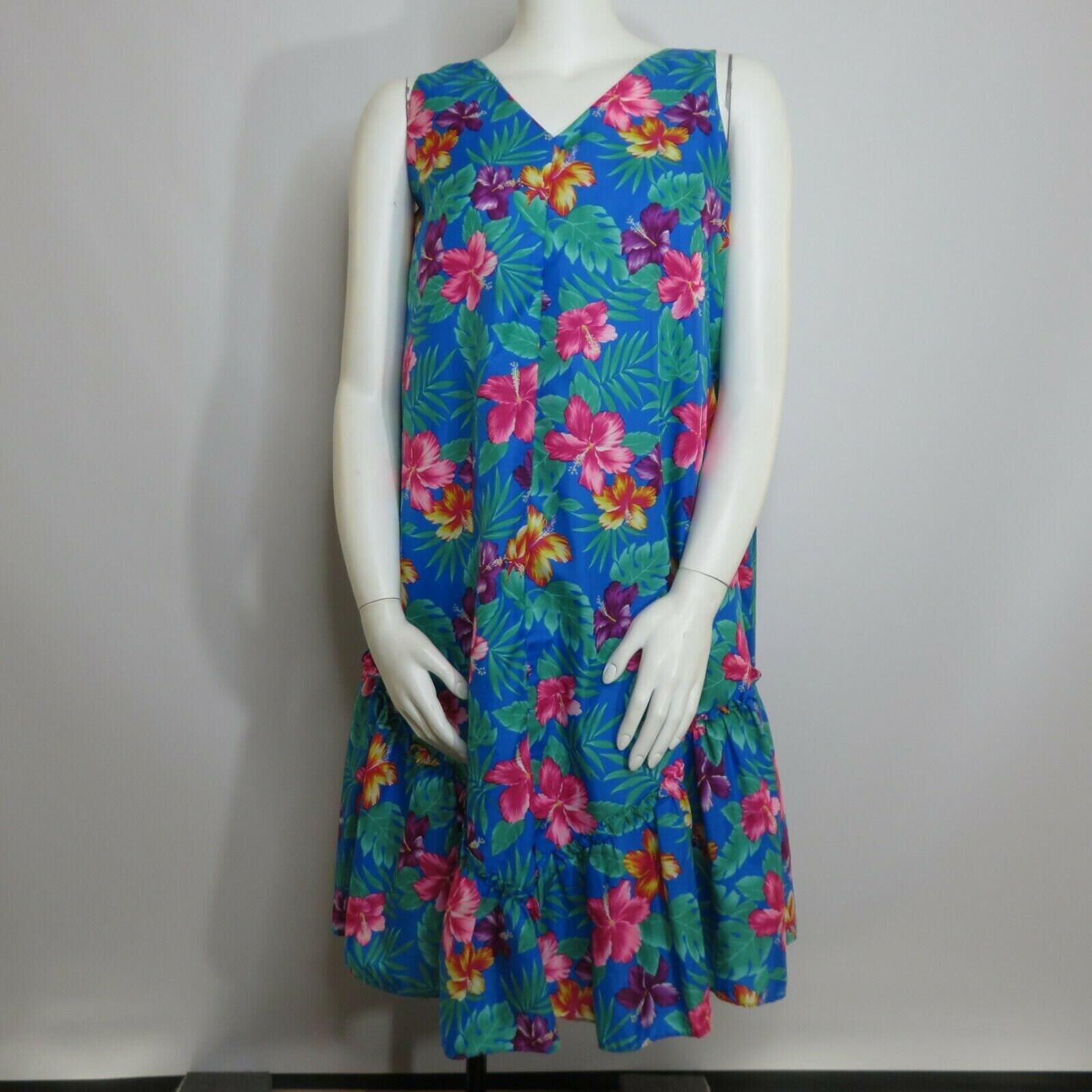 Vintage Hawaiian L Sleeveless Muu Muu Muumuu Dress Mermaid