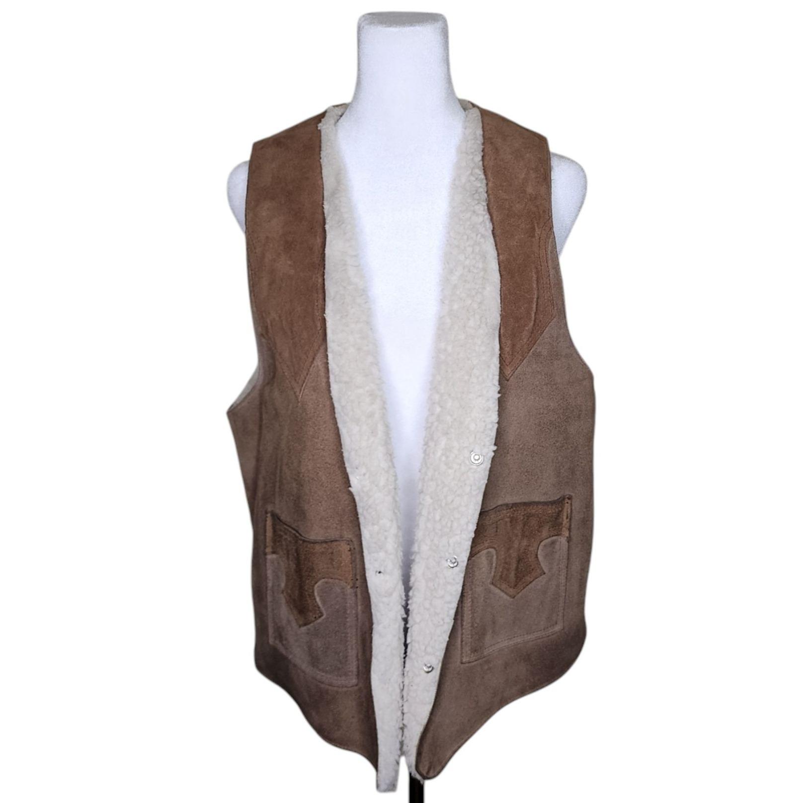 Gilet Vintage JOO KAY En Suédé - Doublure Shearling - Taille 42 USA - Occasion Très Bon état