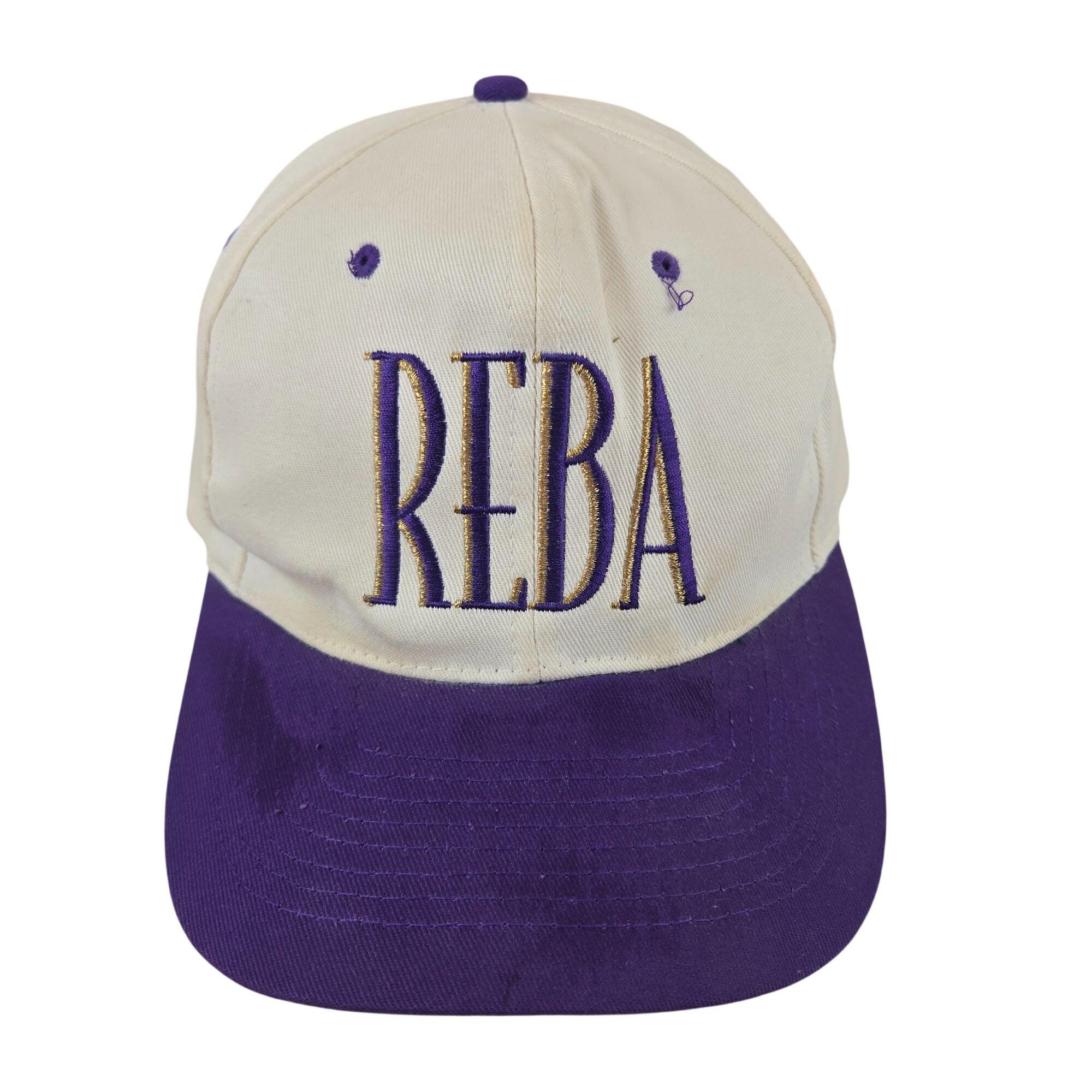 Vintage 90s Reba Embroidered Cap Hat White Purple Snapback Hat Read My Mind Vintage 1994 Reba Name Snapback Hat | Purple Western Country  main image 2