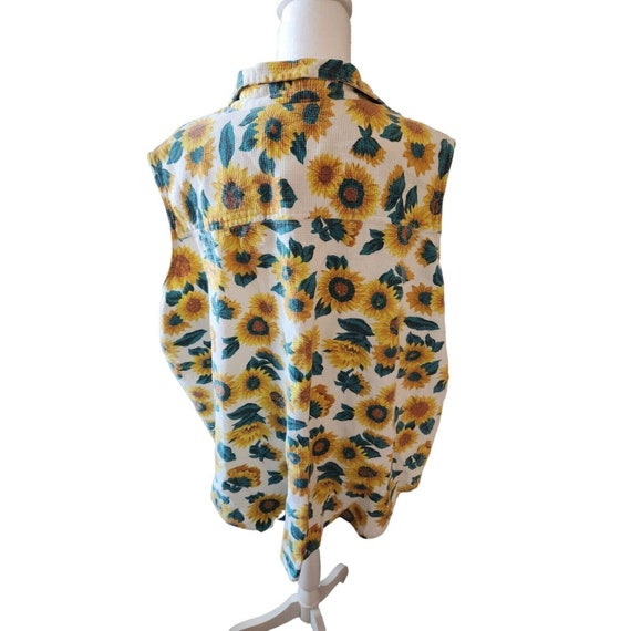 Vintage 90s Venezia Yellow Sunflower Sleeveless B… - image 4