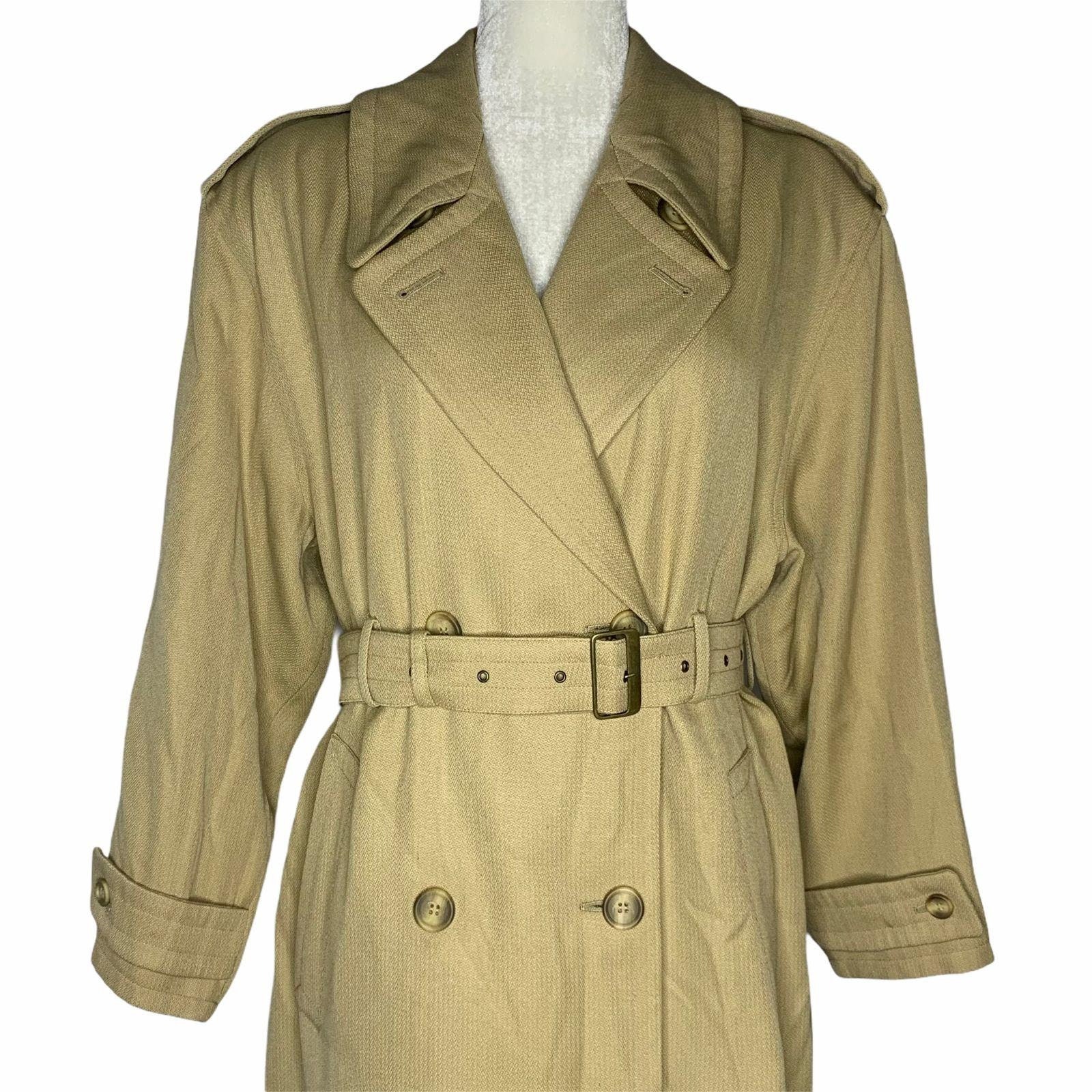 Vintage Giorgio Armani Trench Coat 40 Tan Beige Wool Belted - Etsy UK