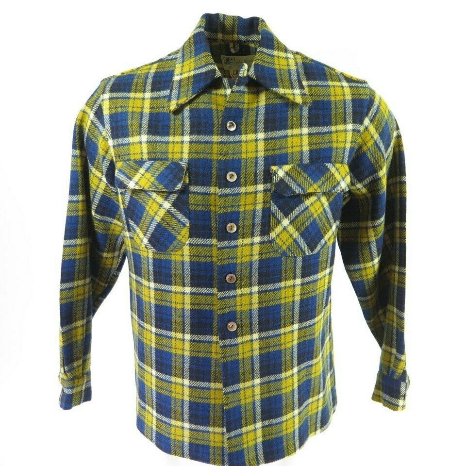 Vintage 60s John Morley Plaid Shirt M 