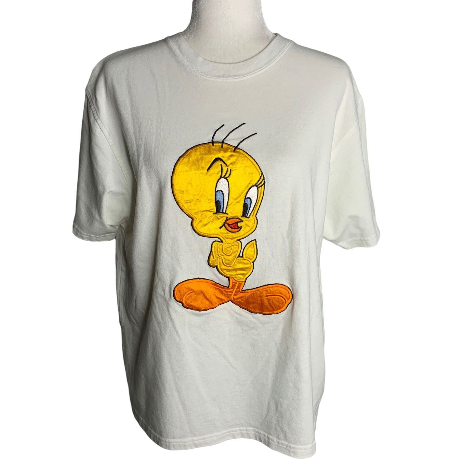 Looney Tunes Mens Tweety Bird Wearing Glasses Funny Gray Shirt New XL