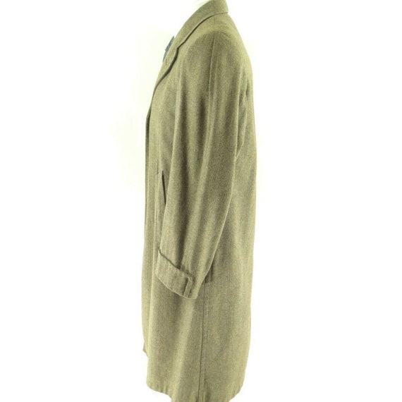 Vintage 50s Desmonds Wool Overcoat M Brown Button… - image 3