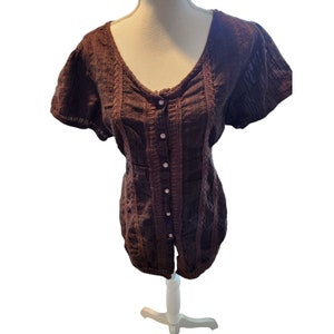 Blusa Vintage 90s Wrangler Western Top Botón Delantero Talla XL Lazo Espalda