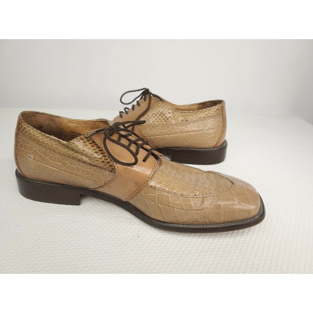 Vintage 90s Stacy Adams Genuine Snakeskin Lace up Men's Shoes