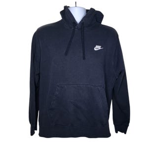 Vintage Y2K Nike Swoosh Hooded Hoodie Sweatshirt Mens Size M Black