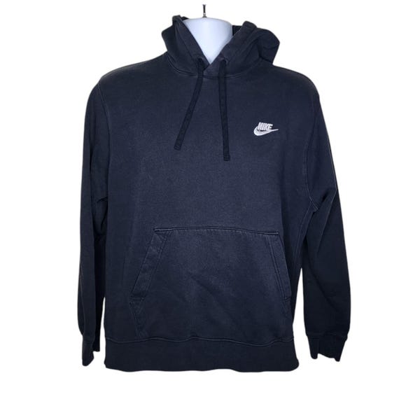 Vintage Y2K Nike Swoosh Hooded Hoodie Sweatshirt Mens Size M Black
