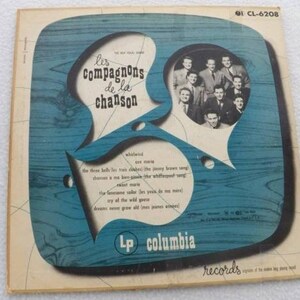 Les Compagnons De La Chanson 10&quot; LP Vinyl Record Columbia CL-6208
