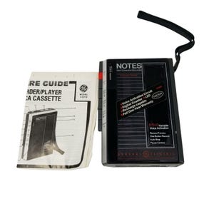 General Electric Black Portable Mini Cassette Tape Voice Recorder Model 3-5319