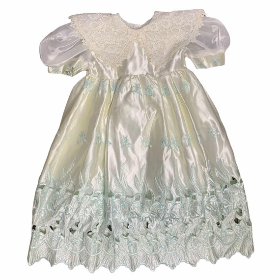 Infant Formal Baptism Gown 12m Ivory Cutout Lace … - image 1