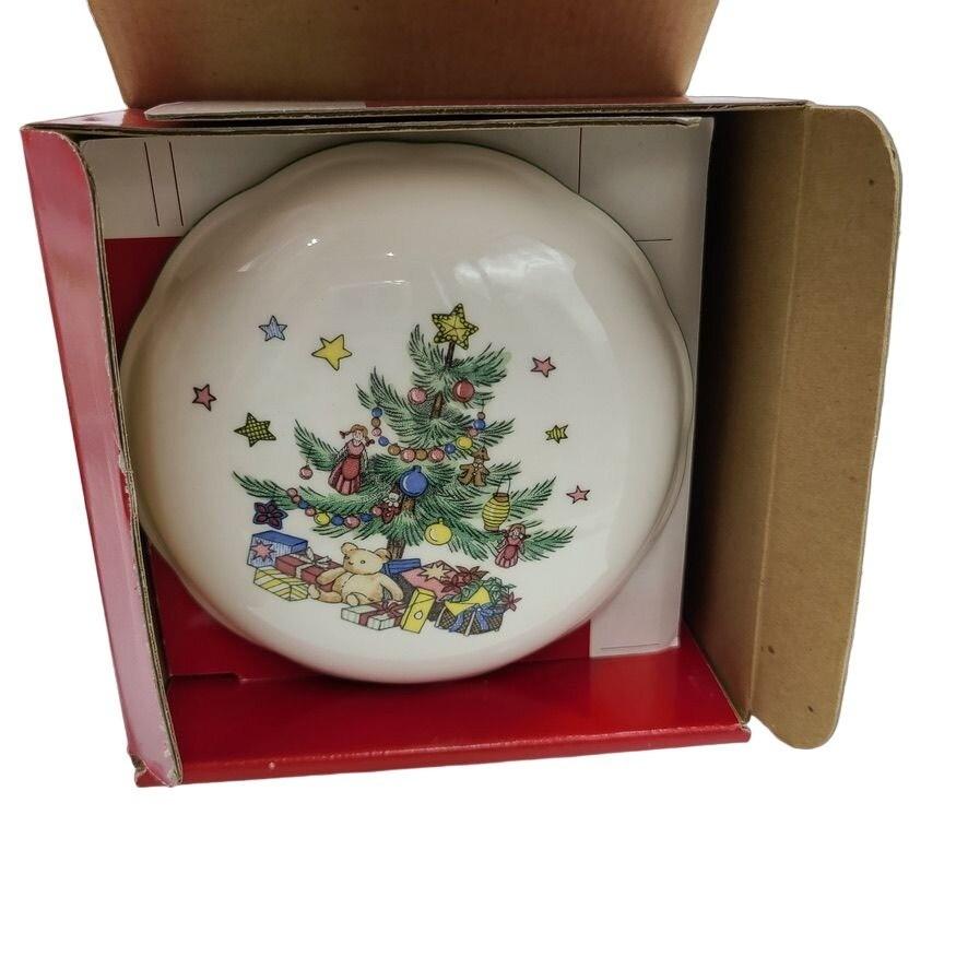 NIKKO christmastime candy dish ヴィンテージです Vintage Nikko Happy Holidays 5