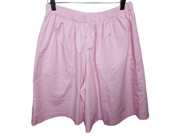 Pantalones cortos deportivos holgados Jantzen vintage de los años 80 para mujer, talla L, rayas rosas y blancas