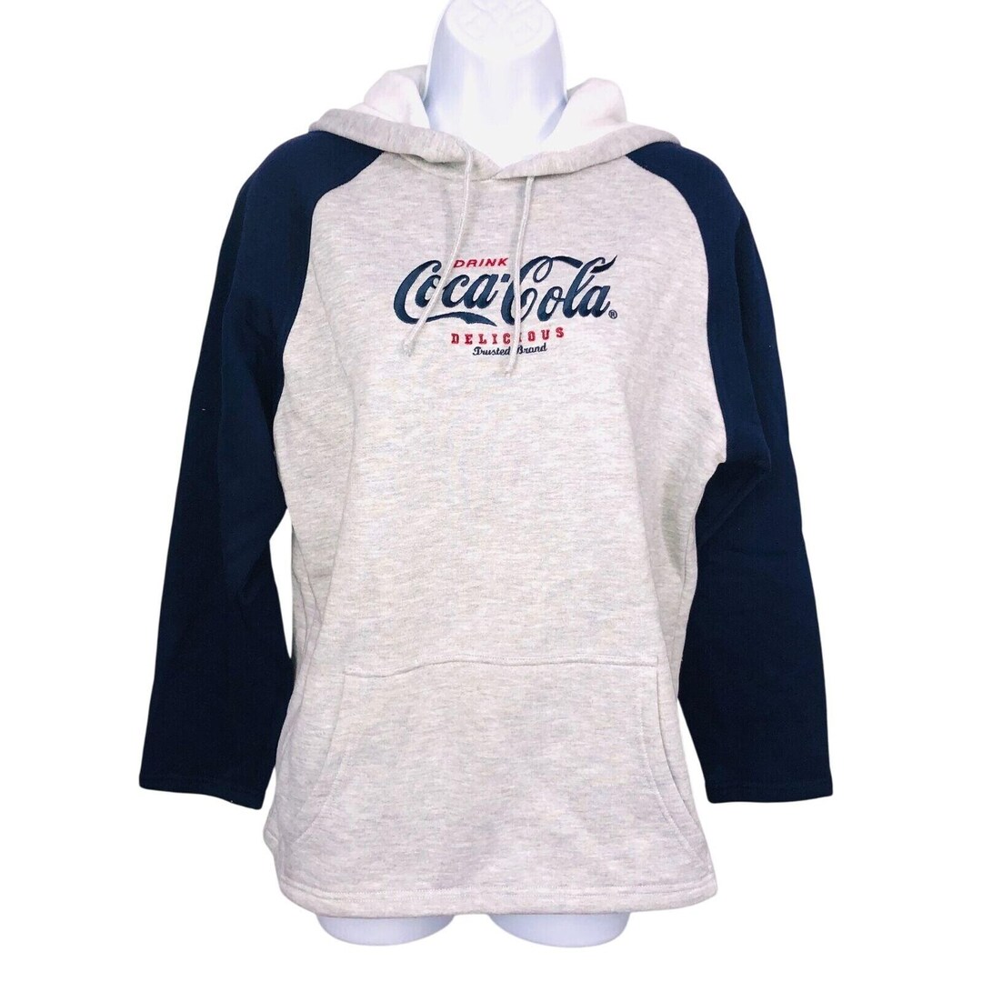 Pull Polaire Femme Vintage Coca-Cola - Motif Ours Polaire - Gris Taille S - Fabriqué Au Swaziland - Occasion Très Bon état