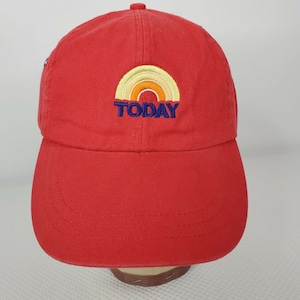 Today Show NBC Red Adjustable Hat with Embroidered Patch Logo Rare Vintage