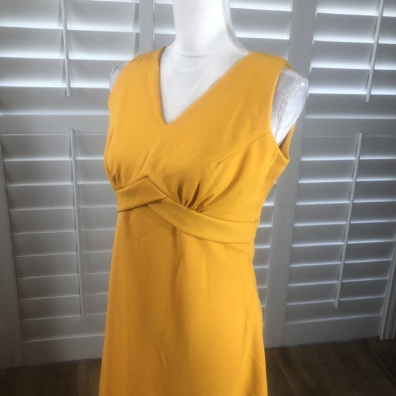 Vtg 70s Handmade Sleeveless Gold Mustard Yellow A… - image 9