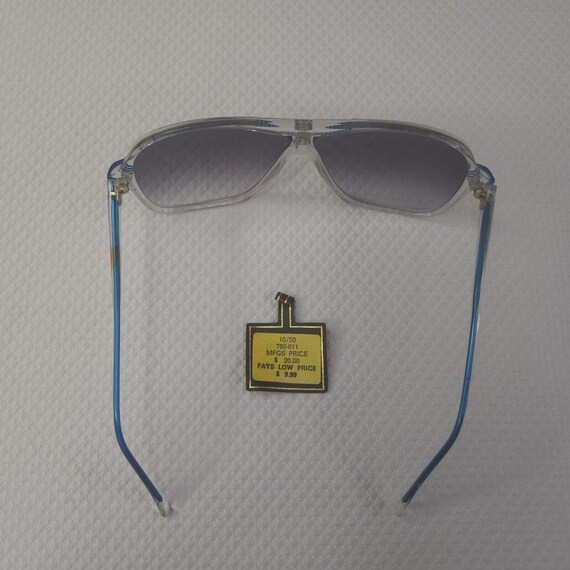 VINTAGE 70s Mens Double Bridged Sunglasses Blue S… - image 4