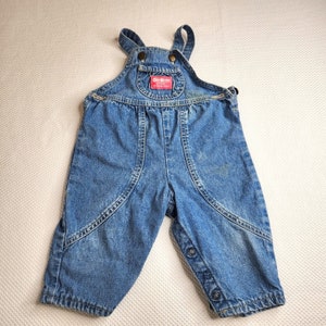 Vintage 80s OshKosh BGosh Blue Denim Bib Overalls 18 mo Made In USA