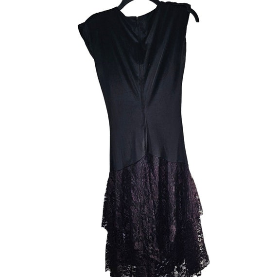 Vintage 80s Isadora Dress Womens Size XS Black Fo… - image 3