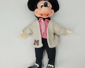Vintage 80s Mickey Mouse Disney Applause Sock Hop Letter Sweater