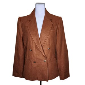 Vintage 70s WIncrest Double Breasted Preppy Jacket Blazer Womens 7 Brown