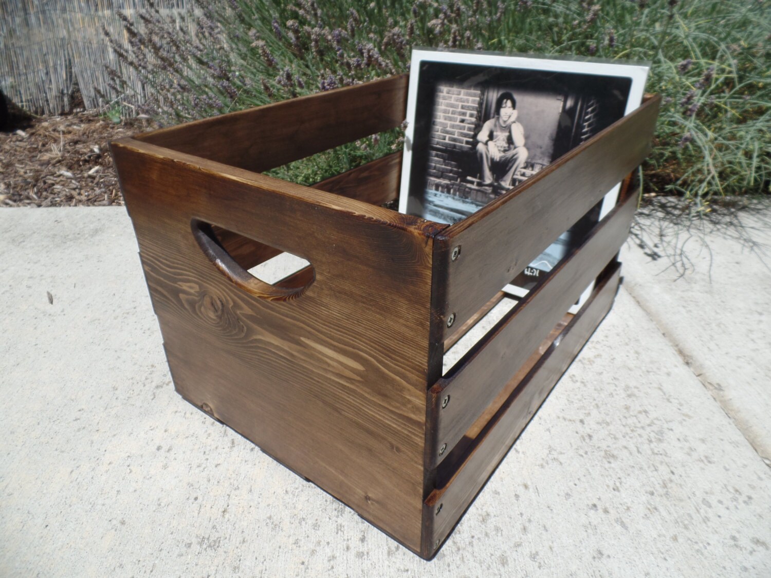 Hand Built Record LP Vinyl Crate Storage Solid Wood Walnut Etsy