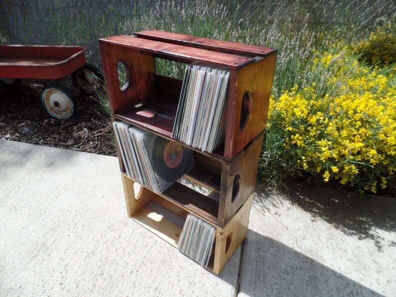 Handcrafted 45rpm 7 inch Record Vinyl Crate Storage Etsy