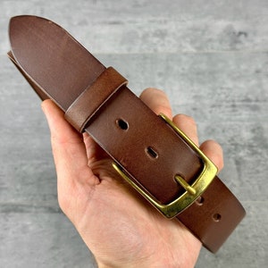 Ceinture pour hommes, ceinture en cuir, ceinture en cuir 100% FULL GRAIN décontractée classique, ceinture en cuir épais. Cadeau pour petit ami, Cadeau pour papa image 1