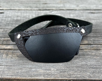 Parche de cuero para el ojo: accesorio ajustable hecho a mano para hombres y mujeres que no toca el ojo