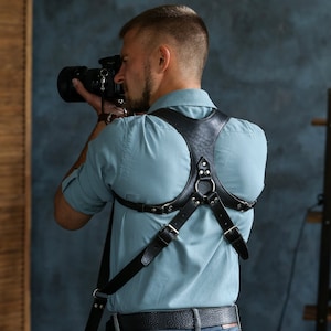 Camera Harness, Dual Camera Strap, Camera Strap, Dual Camera Harness, Leather Camera Harness, Multicamera Strap, Double Camera Strap