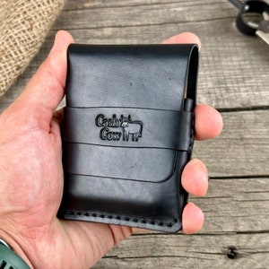 Billetera de cuero con devolución de efectivo, minimalista, plegable, con solapa, con correa, bolsillo frontal, billetera delgada para hombres, tarjetero para mujeres, billetera inteligente