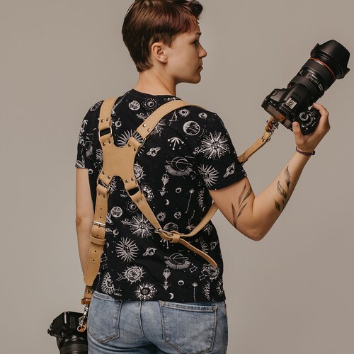 Personalized Dual Cameras Leather Strap Custom Camera Strap Etsy