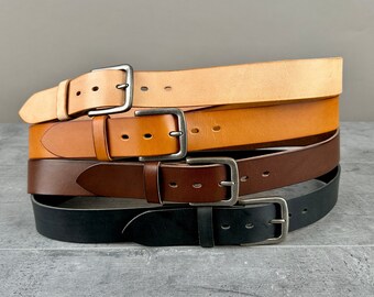 Leather Belt, Classic Casual Handmade FULL GRAIN Leather Belt, Thick Leather Belt, Casual Leather Belt