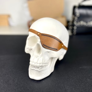 Parche de cuero para el ojo, parche para el ojo, parche para el ojo de hombre, parche para el ojo de mujer, parche para el ojo marrón, parche para el ojo delgado, parche para el ojo negro