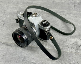 Kameragurt aus Leder, Geschenke für Fotografen, Kameragurt, schwarzer Kameragurt. Handgefertigter Kameragurt