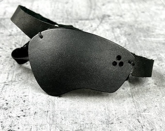 Leather Eye Patch – Handmade Adjustable Accessory for Men & Women not touching the eye