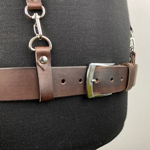 Un ensemble de bretelles avec une ceinture, bretelles pour hommes, bretelles en cuir, porte-jarretelles personnalisé, porte-jarretelles fait main, bretelles, bretelles pour homme image 5