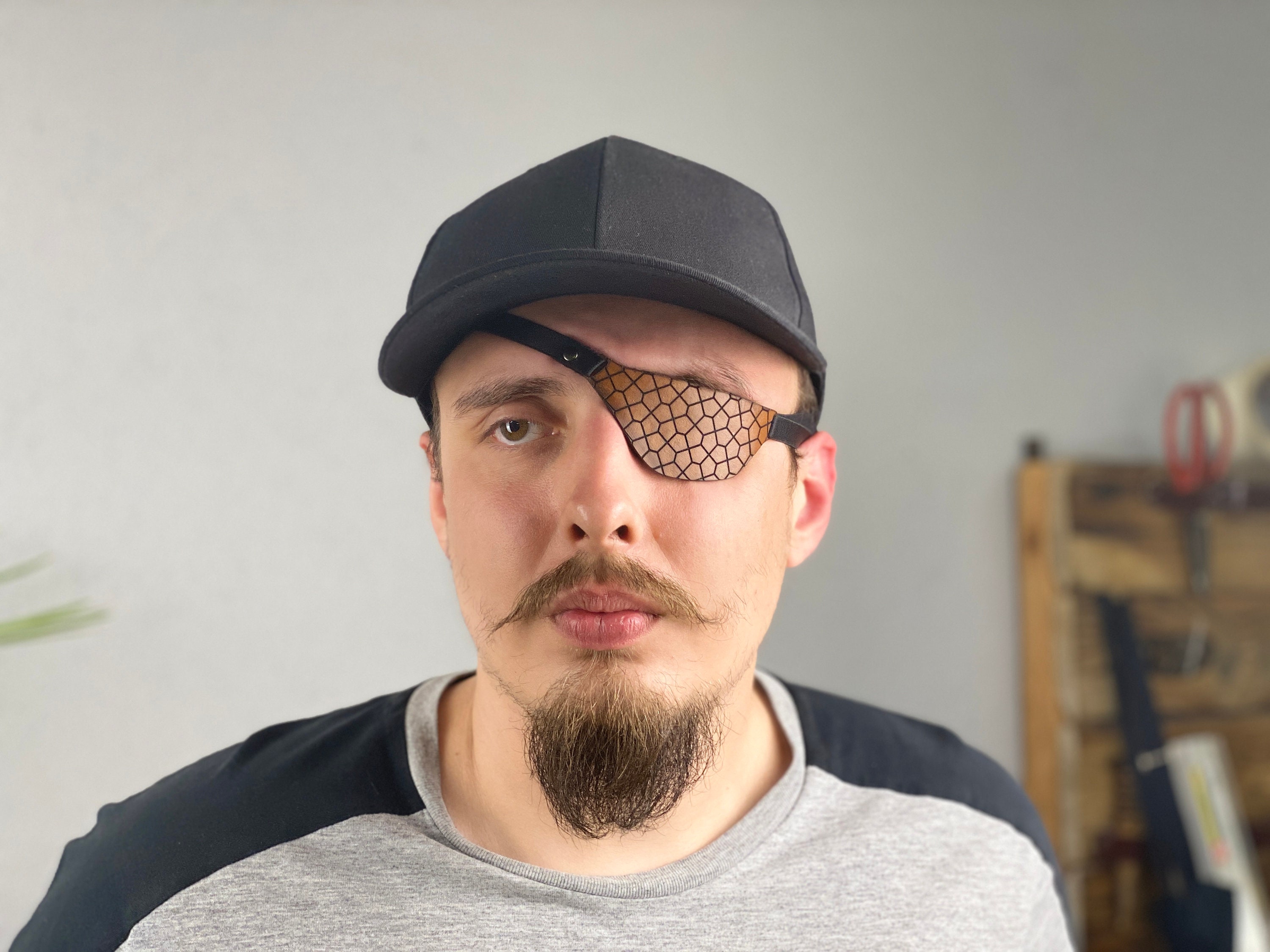 Leather Eye Patch With Pattern Eyepatch Man Eye Patch Woman Etsy